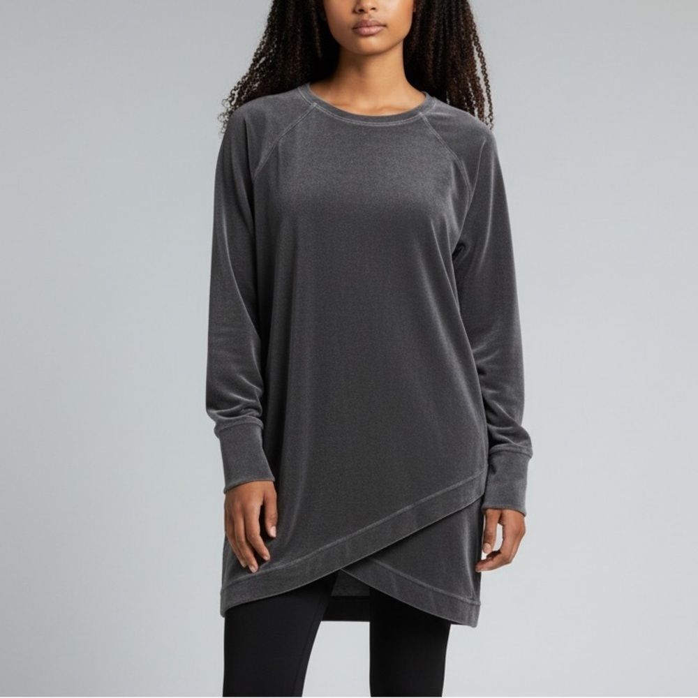 Women's Gray Charcoal Athleta Velour Criss Cross Dress